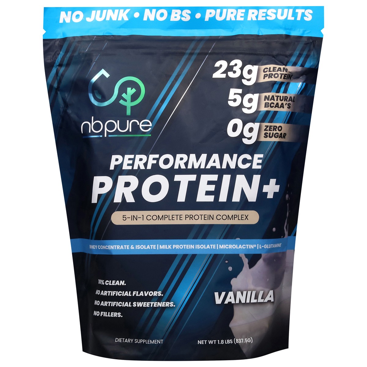 slide 1 of 4, NBPure Performance Vanilla Protein+ 1.8 lb, 1.8 lb