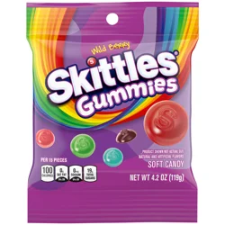 SKITTLES Gummies Wild Berry Fruit Gummy Candy, 4.2 Oz Bag