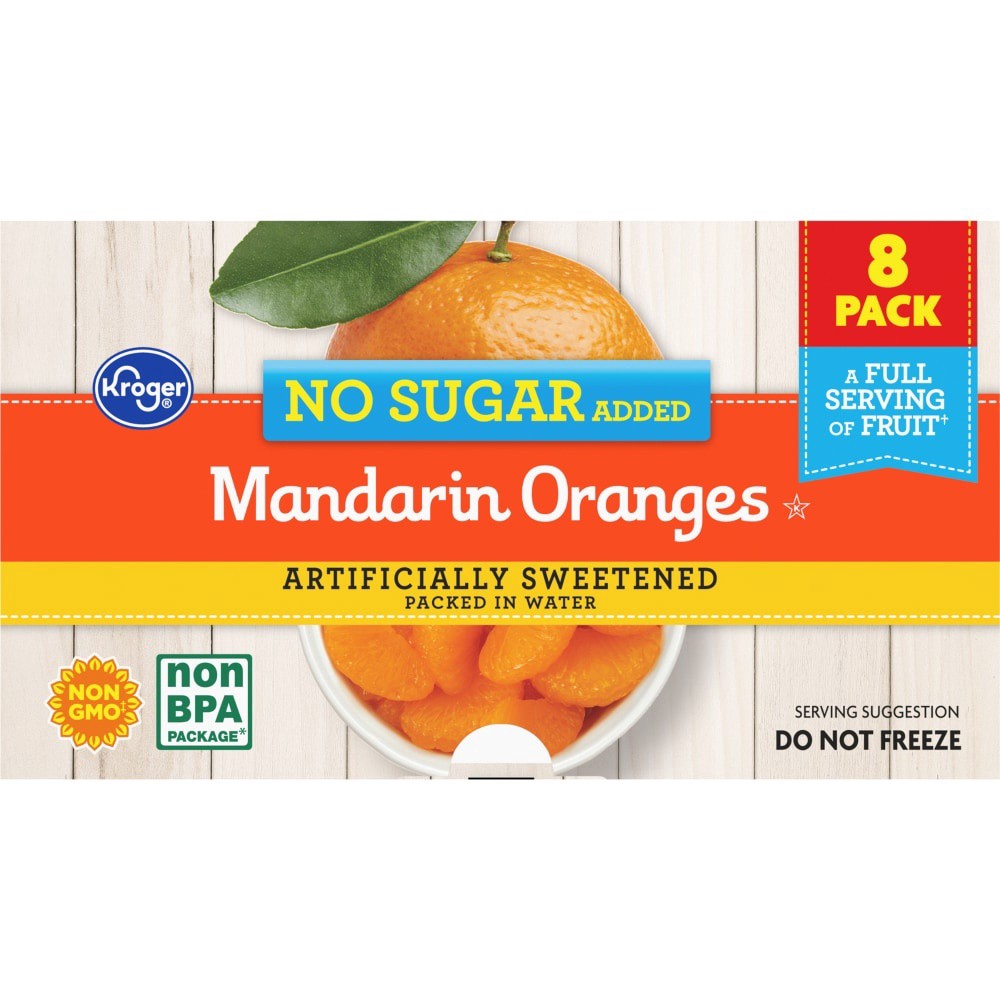 slide 4 of 5, Kroger No Sugar Added Mandarin Oranges, 8 ct; 4 oz