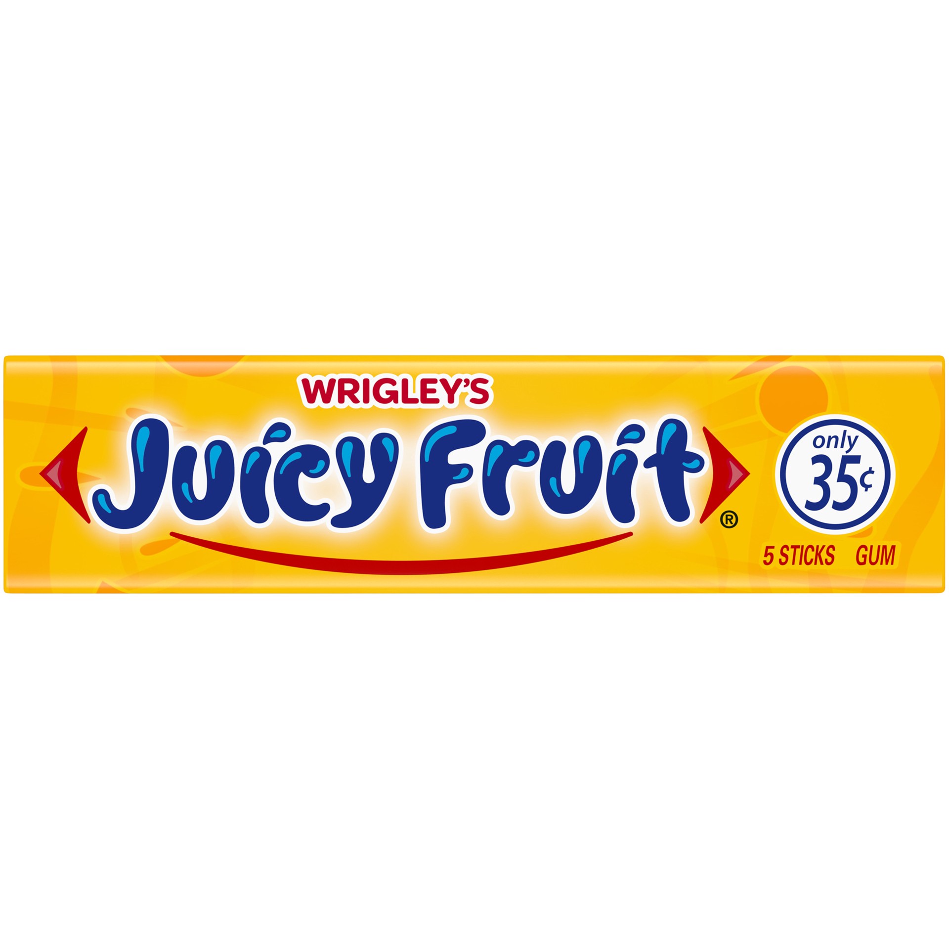 slide 1 of 5, Juicy Fruit Original Bubble Gum, 5-Piece Single Pack, 5 pc