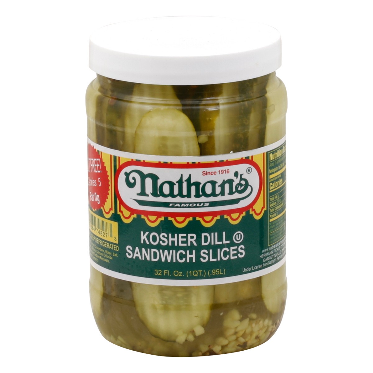 slide 5 of 12, Nathan's Famous Kosher Dill Sandwich Slices 32 fl oz, 32 fl oz