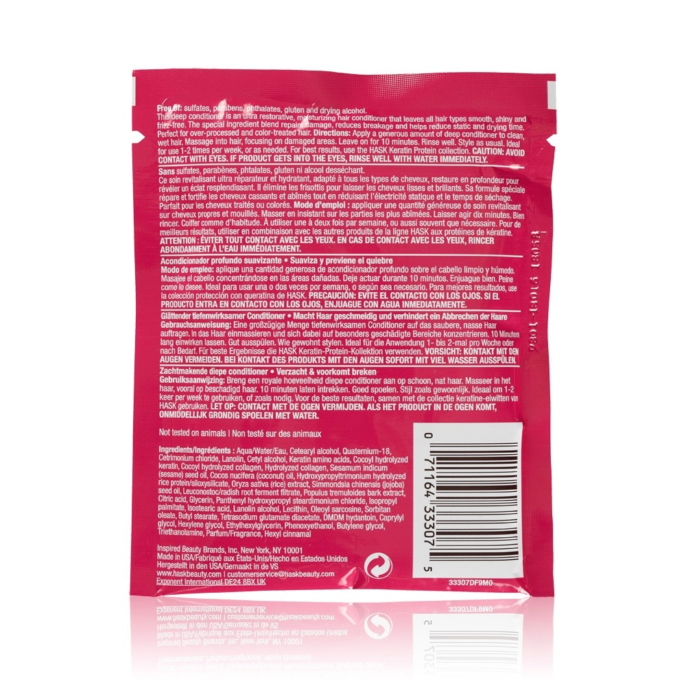 slide 2 of 3, HASK Keratin Protein Smoothing Deep Conditioner Packet, 1.75 oz