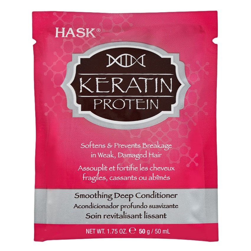 slide 1 of 3, HASK Keratin Protein Smoothing Deep Conditioner Packet, 1.75 oz
