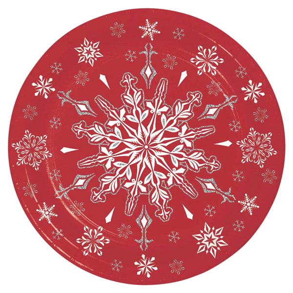 slide 1 of 1, Creative Converting Simple Snowflake Lunch Plate, 12 ct