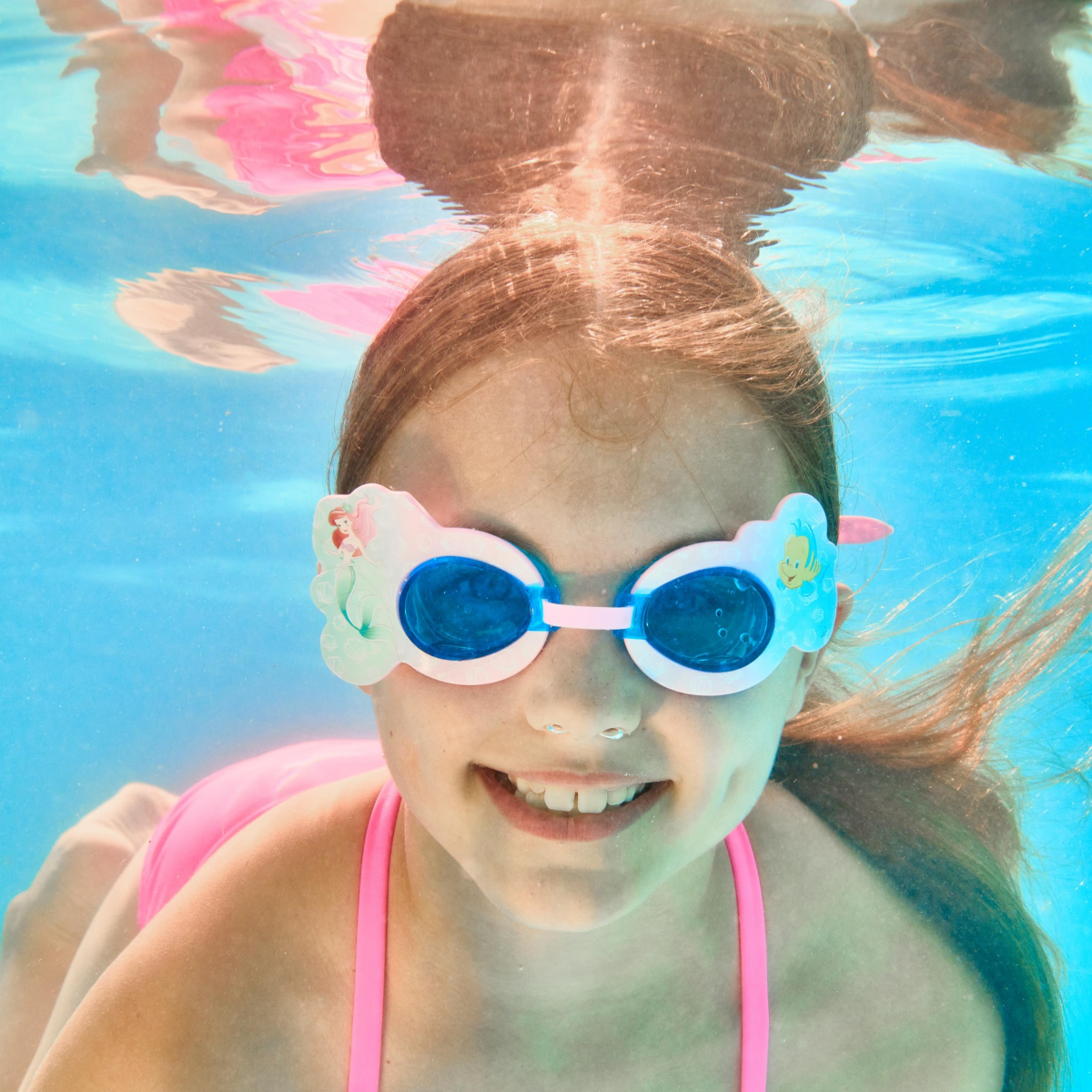 slide 5 of 7, Swimways Swim Goggle Assortment - Ariel, Spidey, Chase, Minnie, Bluey, 1 ct