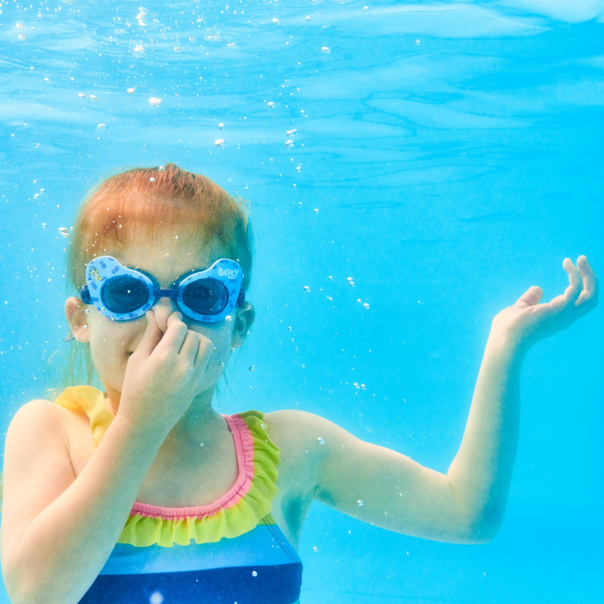 slide 7 of 7, Swimways Swim Goggle Assortment - Ariel, Spidey, Chase, Minnie, Bluey, 1 ct