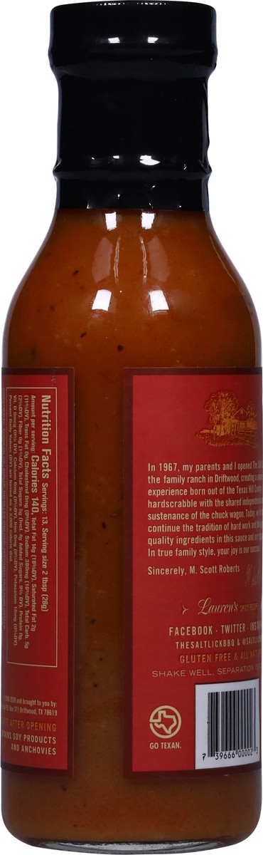 slide 14 of 15, The Salt Lick Spicy BBQ Sauce 12.5 oz, 12.5 oz