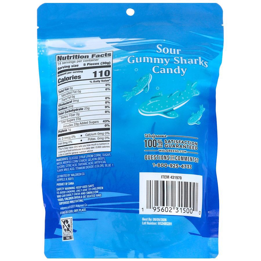 slide 3 of 5, Nice! Sour Gummy Sharks Candy Blueberry & Raspberry, 14.8 oz