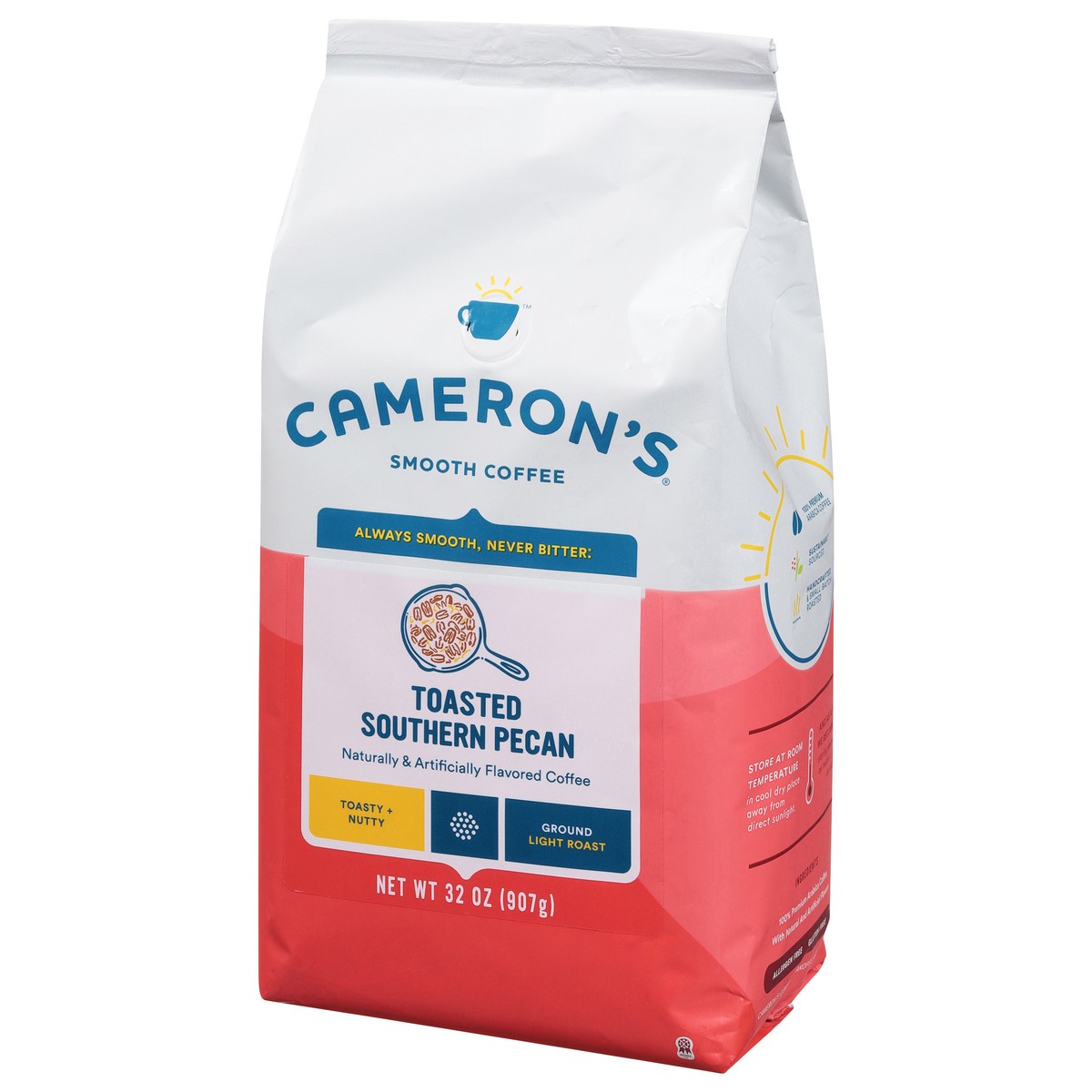 slide 5 of 9, Cameron's Light Roast Ground Smooth Toasted Southern Pecan Coffee 32 oz, 32 oz