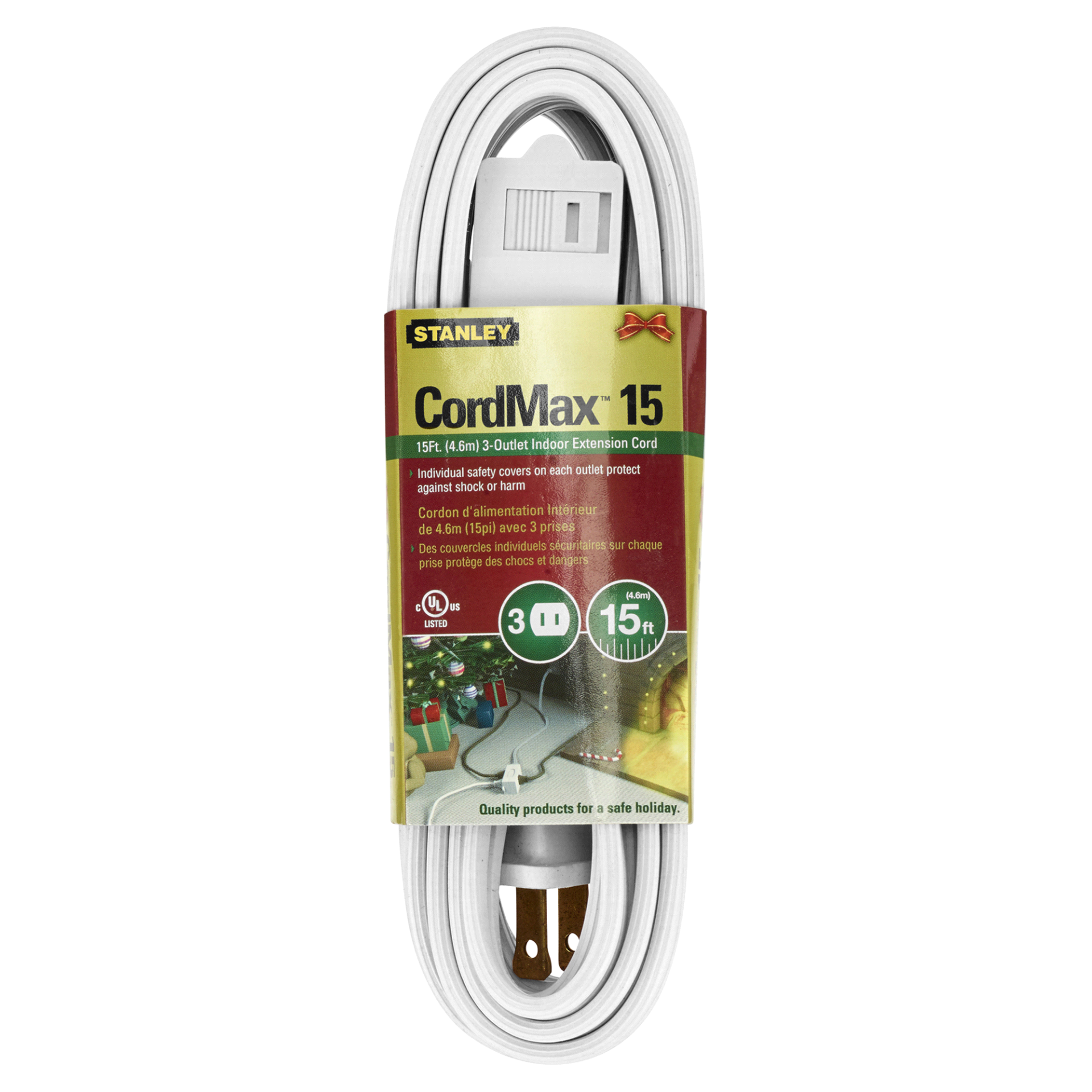 slide 1 of 1, STANLEY CordMax 15'White Indoor Cord, 1 ct