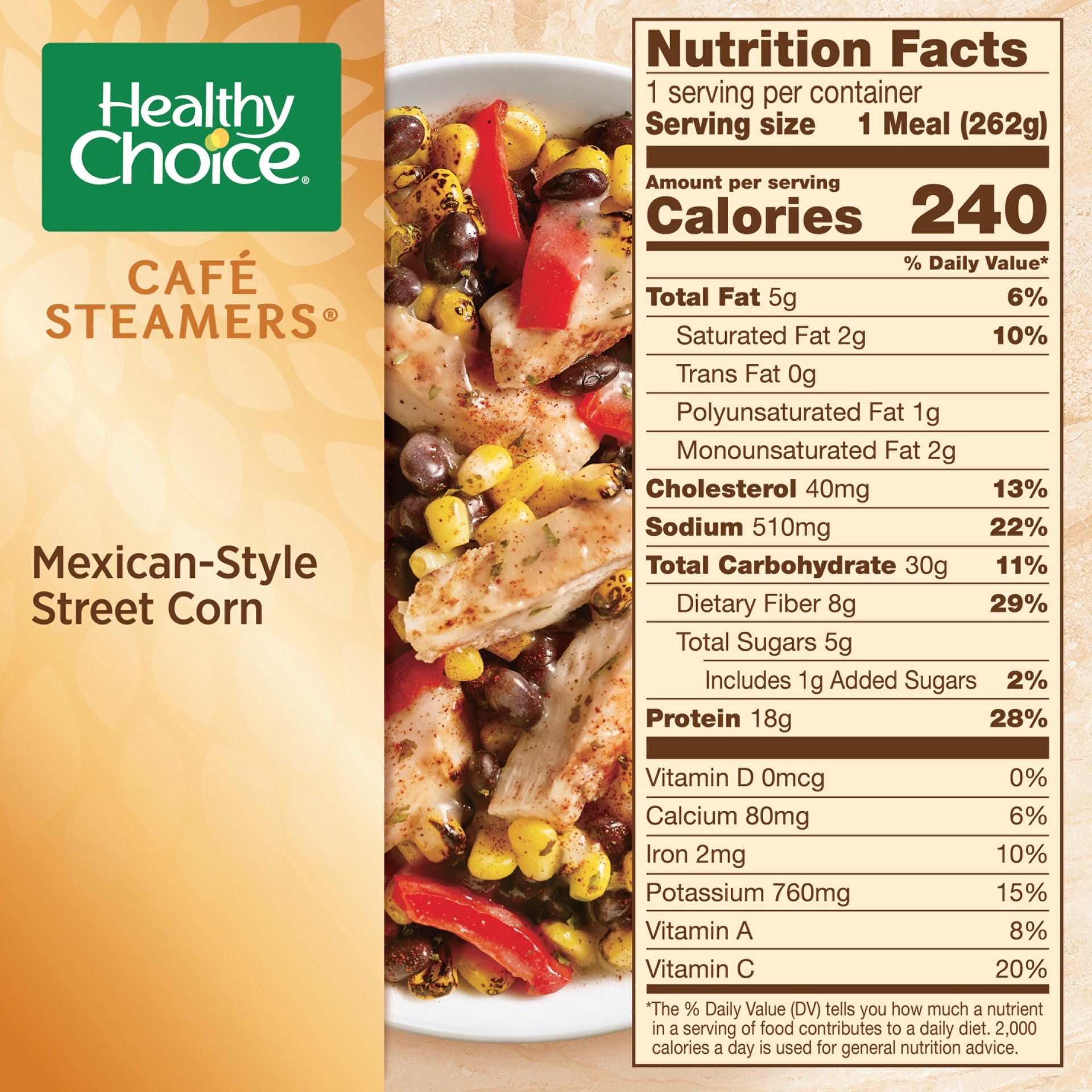 slide 4 of 5, Healthy Choice Cafe Steamers Mexican-Style Street Corn 9.25 oz, 9.25 oz