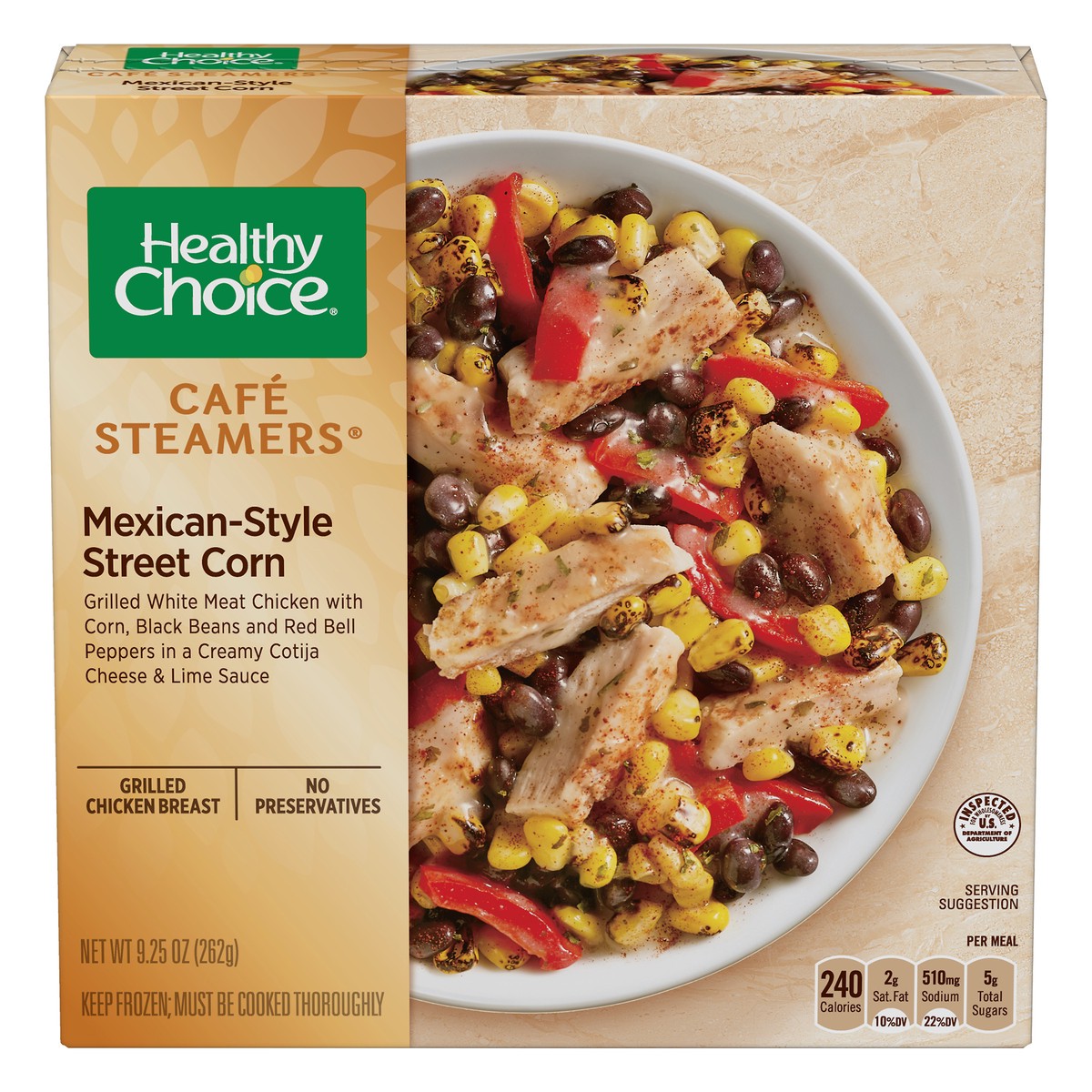 slide 1 of 1, Healthy Choice Cafe Steamers Mexican Style Street Corn, 9.25 oz