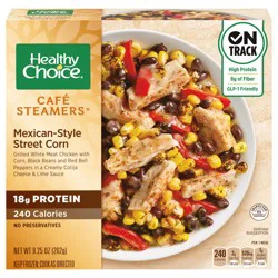 Healthy Choice Café Steamers Mexican-Style Street Corn, Frozen Meal, 9.25 oz. Bowl