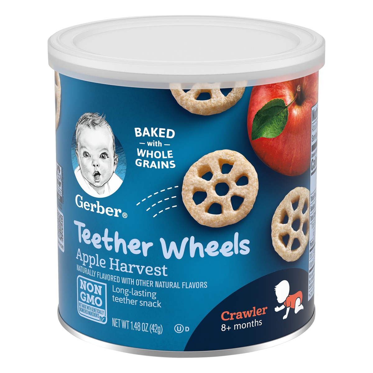 slide 1 of 1, Gerber Teether Wheels Apple Harvest Baby Snacks, 1.48 oz