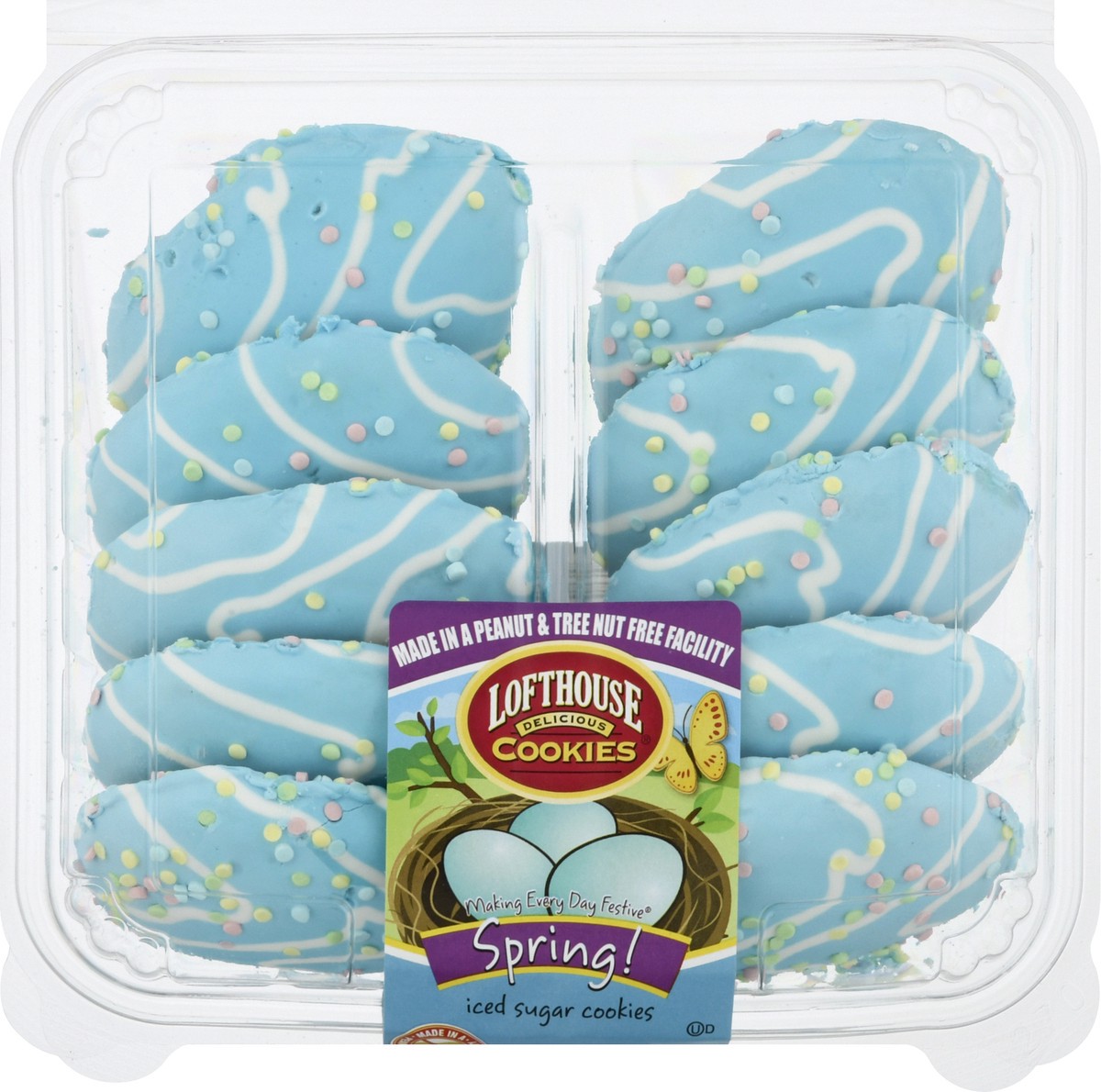 slide 1 of 9, Lofthouse Blue Egg Sugar Cookies, 13.8 oz