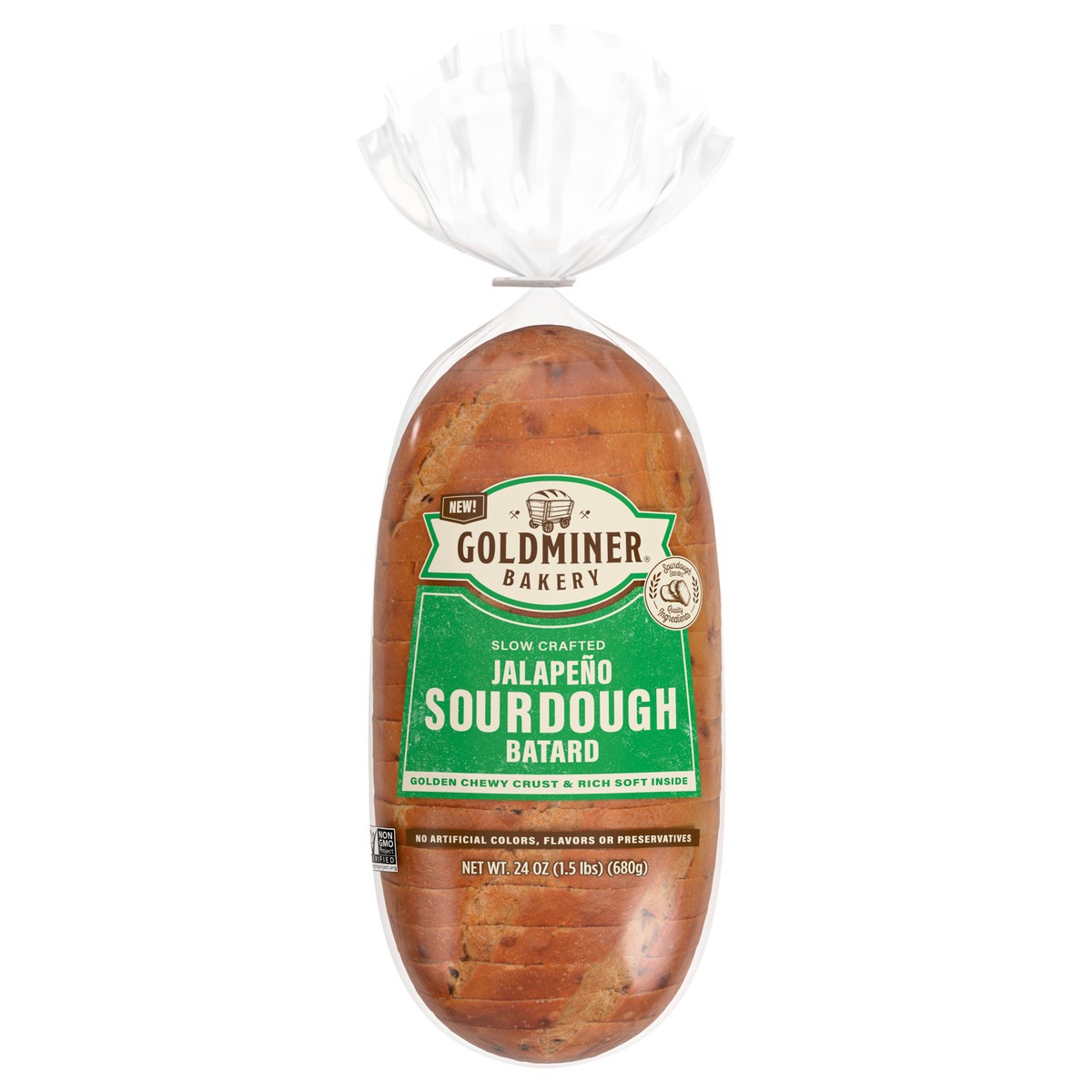 slide 1 of 13, Goldminer® Bakery Jalapeno Sourdough Batard Bread, 24 oz, 24 oz