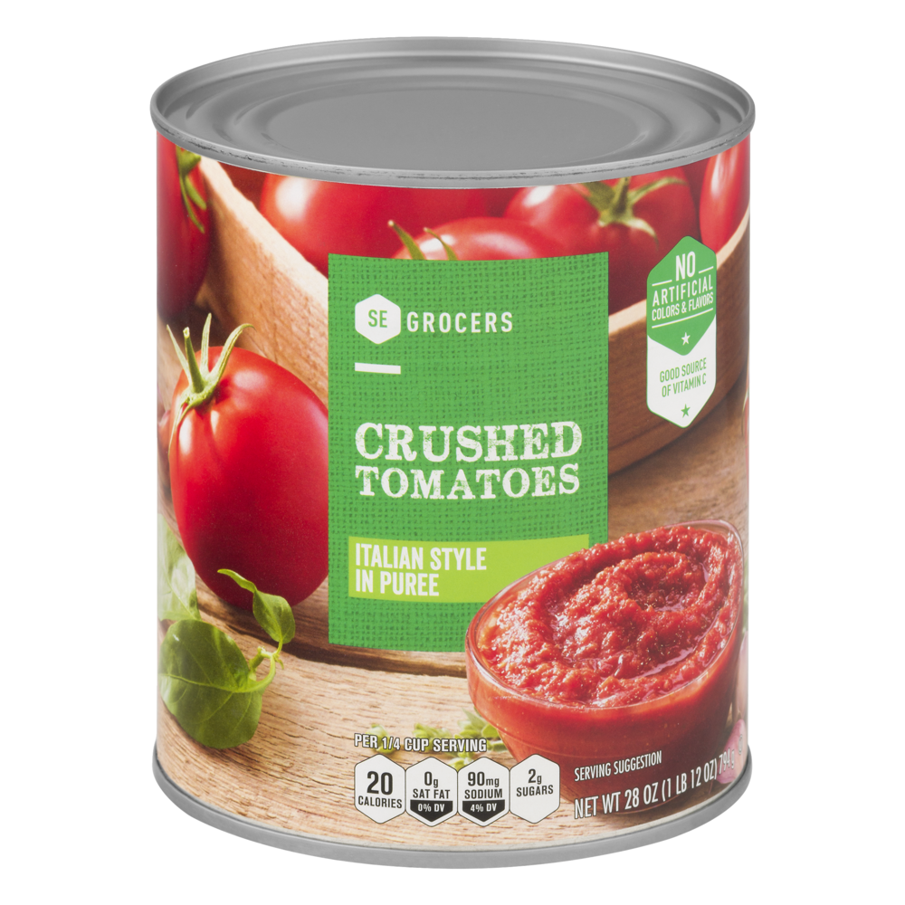slide 1 of 1, SE Grocers Crushed Tomatoes Italian Style in Puree, 28 oz