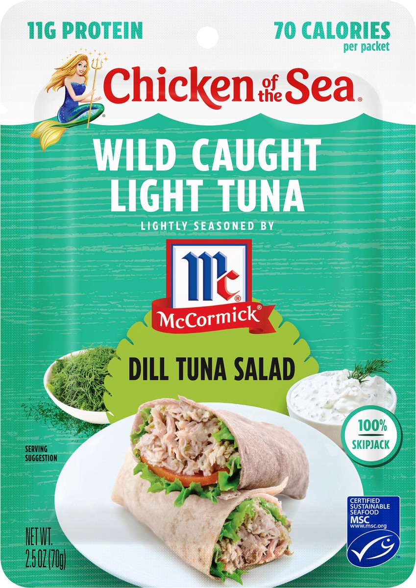 slide 8 of 8, Chicken of the Sea Wild Caught Light Tuna Packet, Dill Tuna Salad 2.5 oz, 2.5 oz
