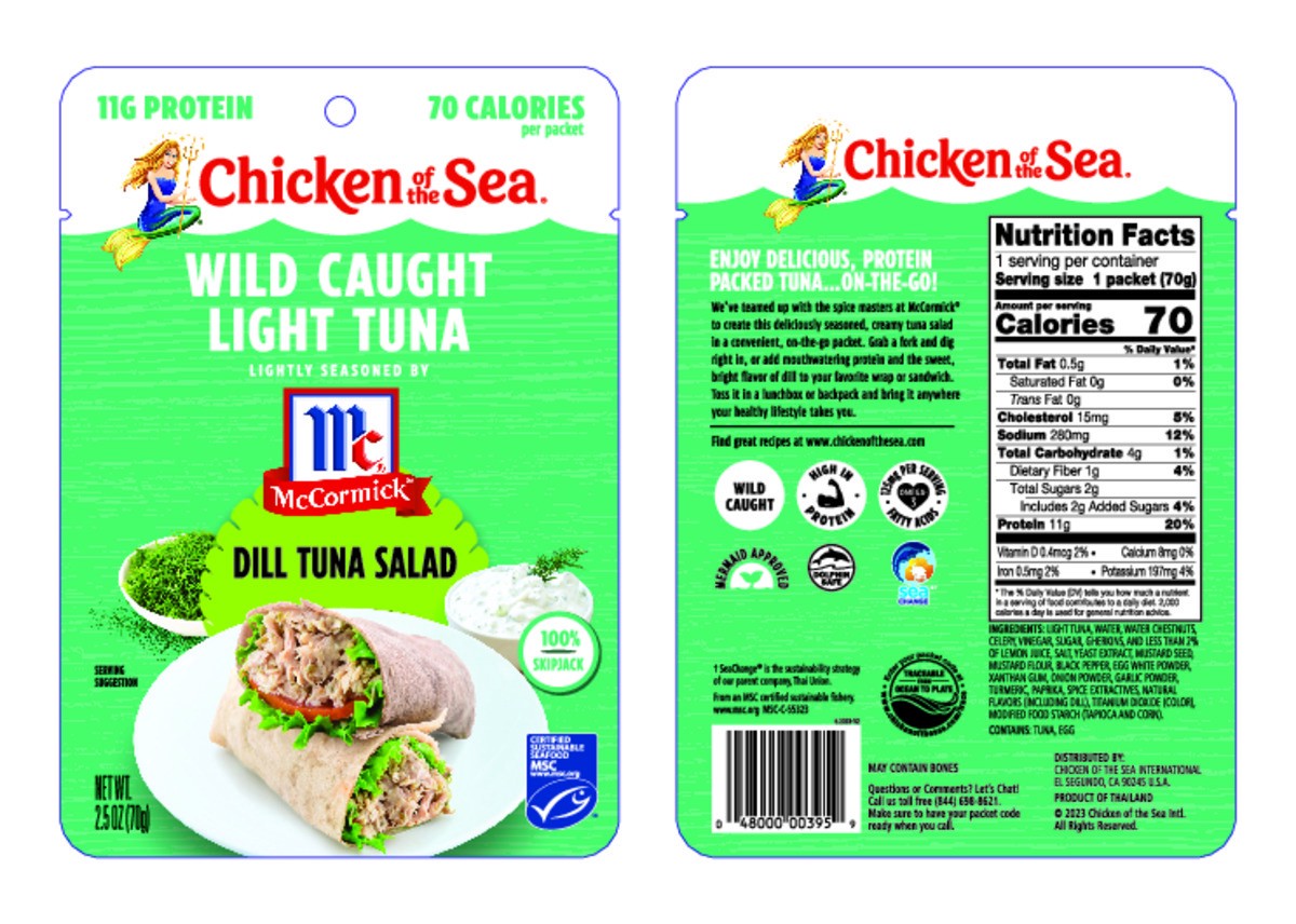 slide 5 of 8, Chicken of the Sea Wild Caught Light Tuna Packet, Dill Tuna Salad 2.5 oz, 2.5 oz