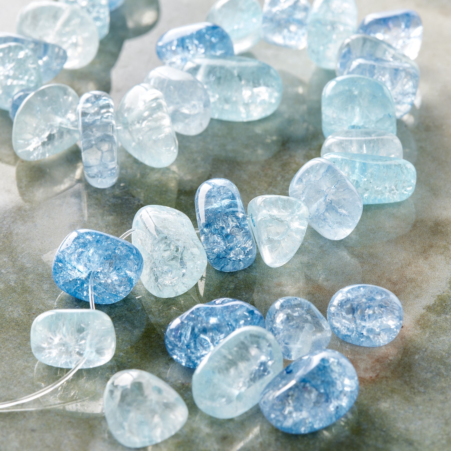 slide 3 of 3, Aqua Mix Quartz Chip Beads By Bead Landing, 8mm-15mm