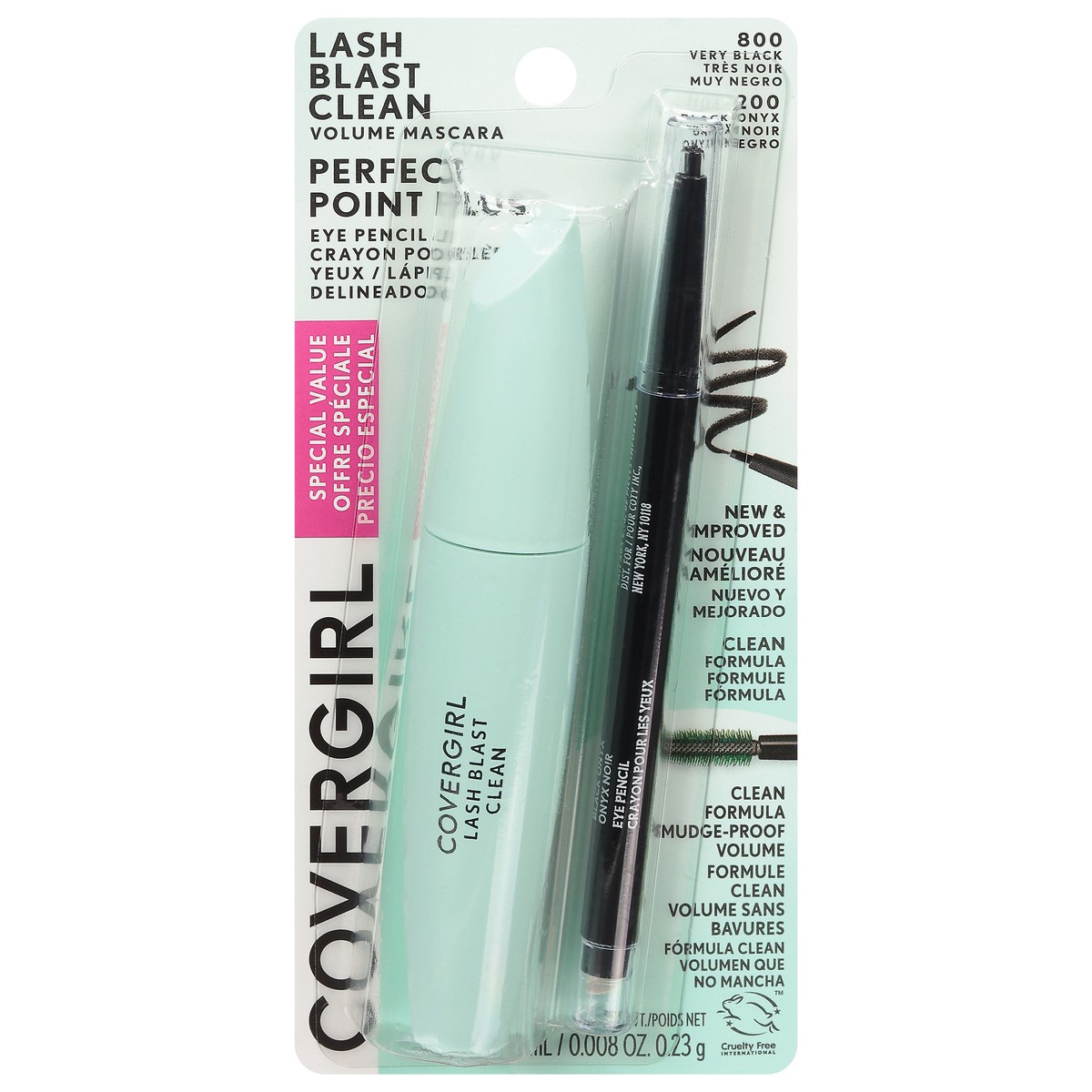 slide 3 of 13, Covergirl Clean Formula Volume Mascara & Eye Pencil 1 ea, 13.10 mL