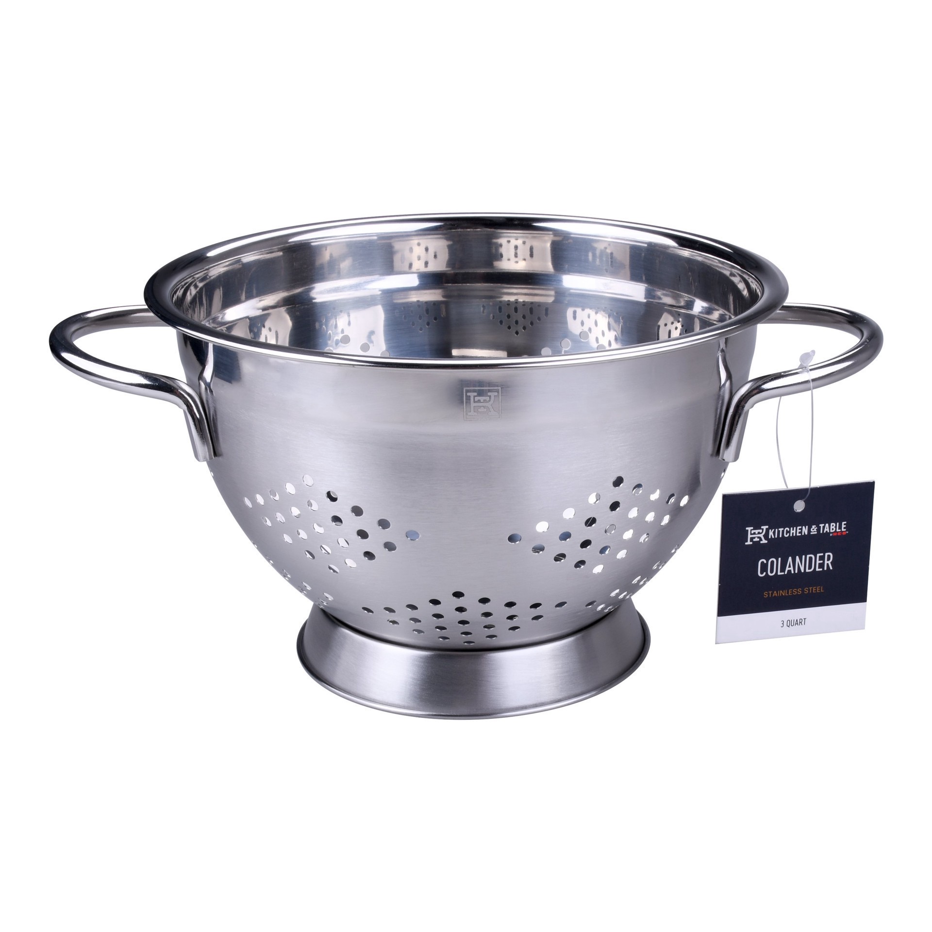 slide 1 of 1, Kitchen & Table by H-E-B Stainless Steel Colander, 3 qt