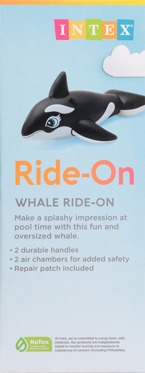 slide 2 of 10, Intex Inflatable Whale Pool Ride On, 76 in x 47 in