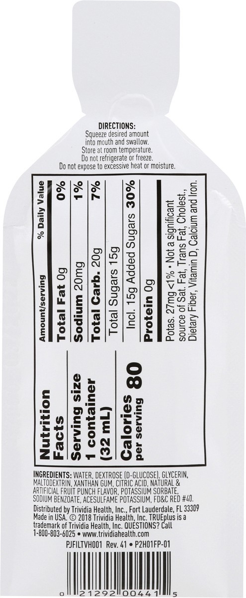 slide 6 of 9, TRUEplus Fruit Punch Glucose Gel, 15 gram