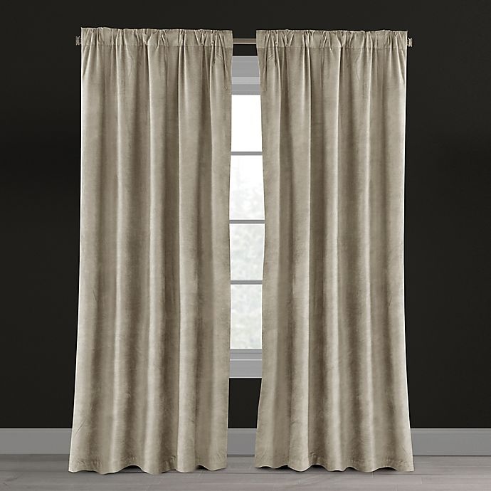 slide 1 of 1, Chic Home Velvet Plush Nest Rod Pocket/Back Tab Lined Window Curtain Panel - Beige, 84 in