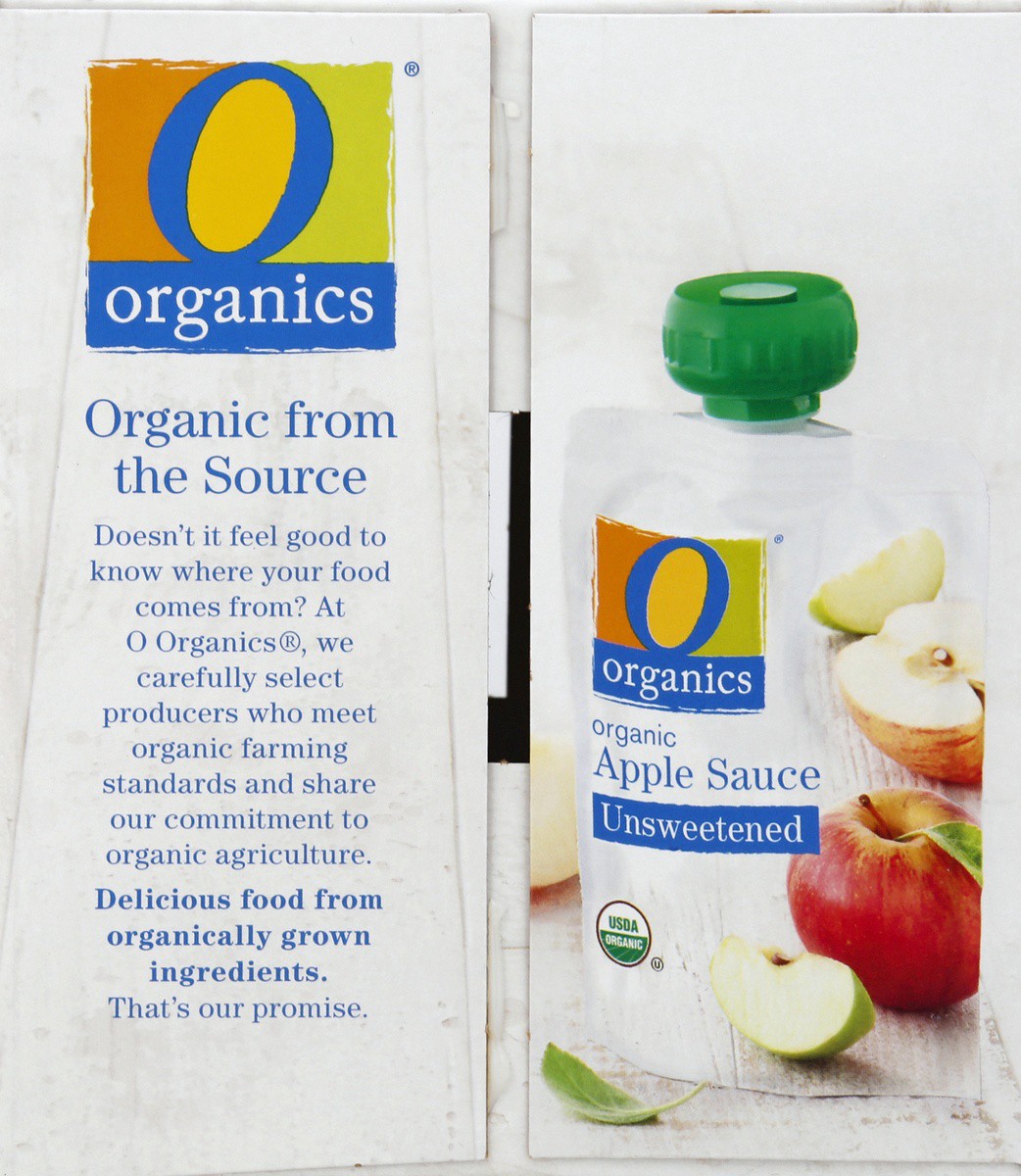 slide 3 of 4, O Organics Organic Apple Sauce Unsweetened Pouches, 8 ct; 3.17 oz