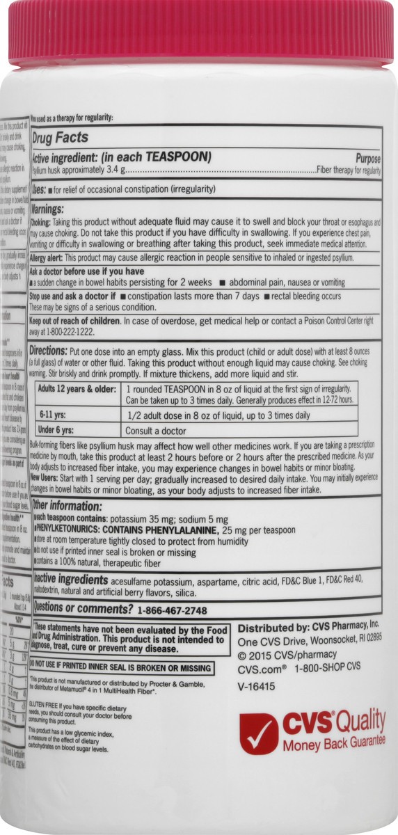 slide 6 of 11, CVS Health S Health Natural Daily Fiber Supplement, Berry, 114 Doses, 1 ct