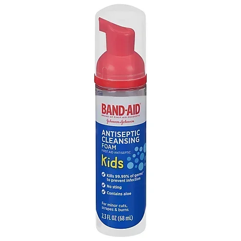 slide 1 of 1, BAND-AID Band Aid First Aid Antiseptic Cleansing Foam For Kids 2.3 Fl Oz - 2.3 FZ, 2.30 fl oz