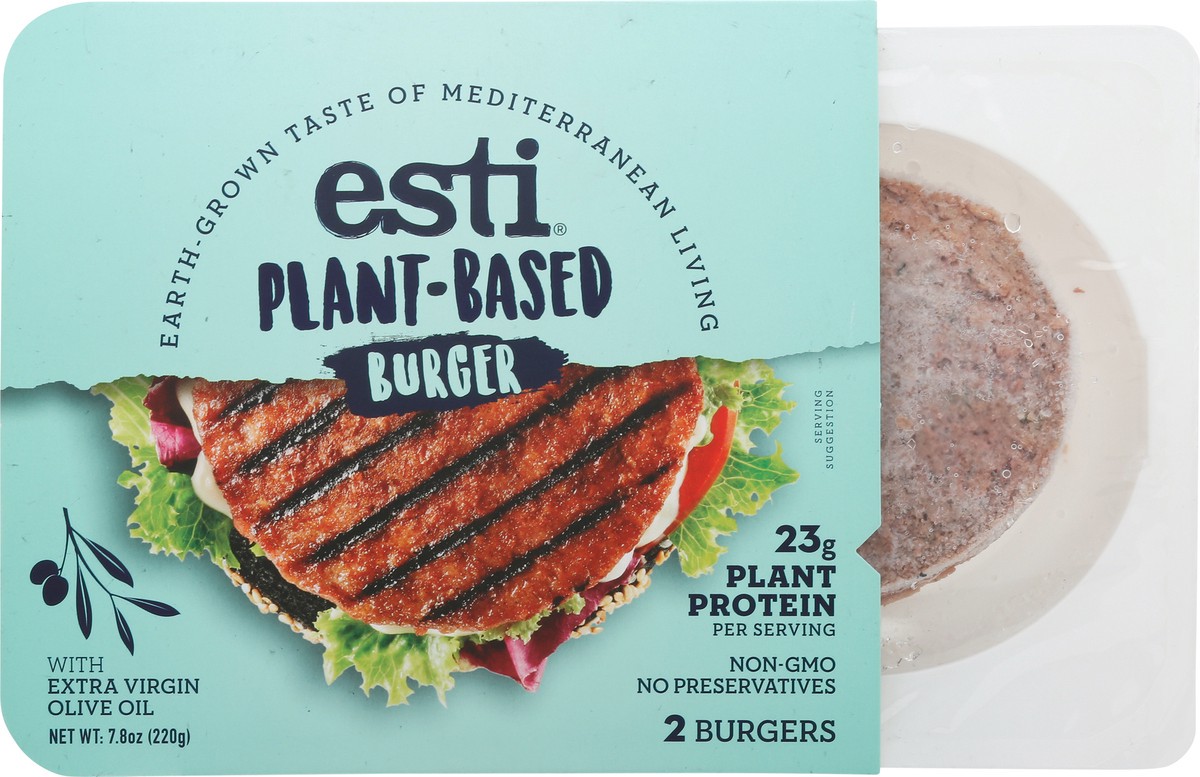 slide 5 of 9, esti Plant-Based Burger 2 ea, 2 ct