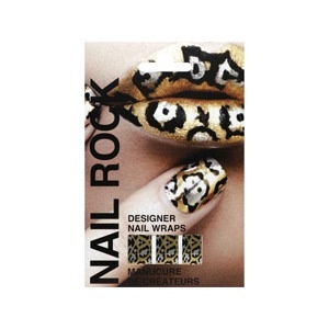 slide 1 of 1, Nail Rock Designer Nail Wrap, Cheetah Gold Black & Silver, 16 ct