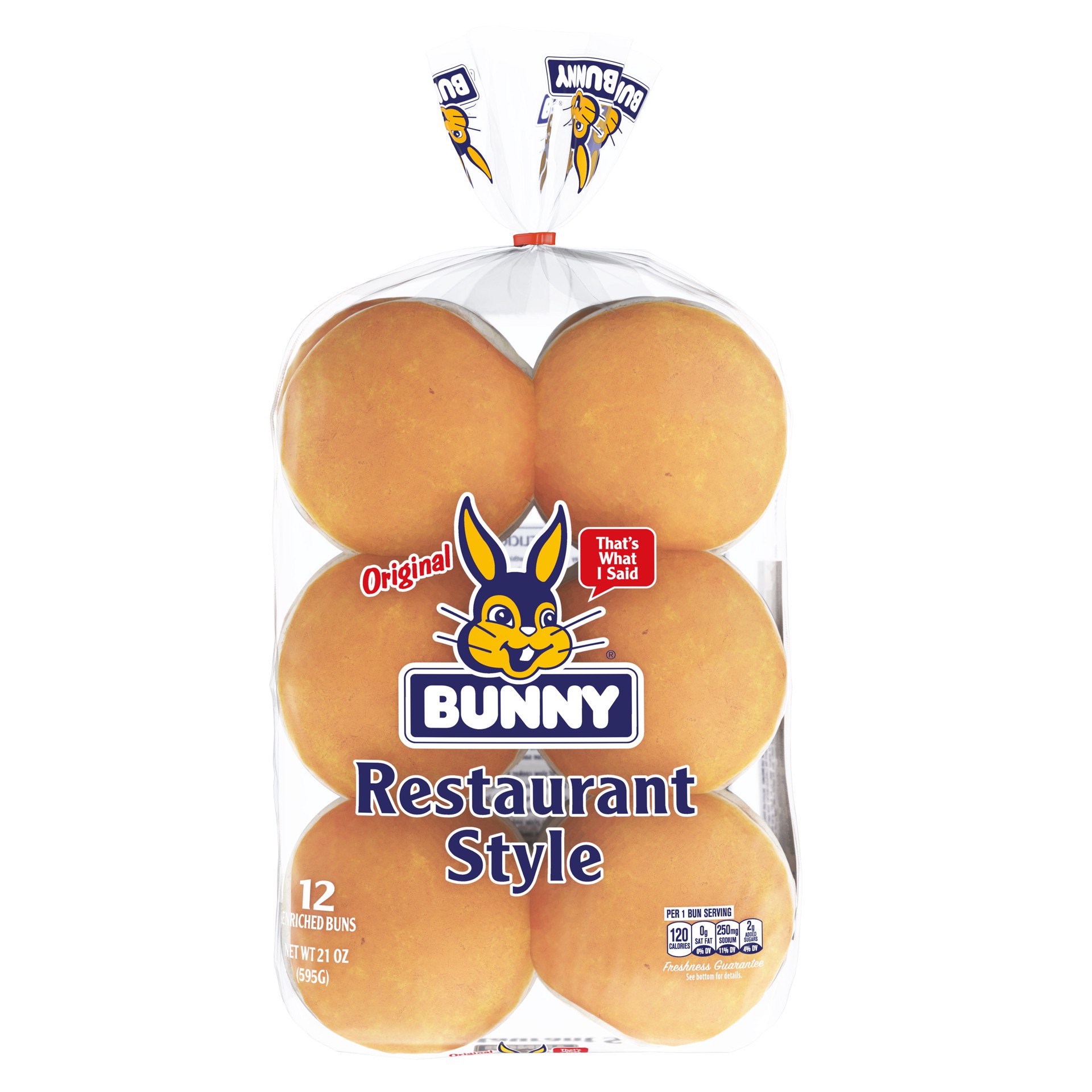 slide 2 of 5, Bunny White Restaurant Style Burger Buns, 21 oz, 12 Count, 21 oz