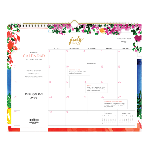 slide 2 of 2, 2024-2025 Blue Sky Twd Memories Of Marrakech Academic Monthly Safety Wirebound Wall Calendar, 15"" X 12"", July To June, 1 ct