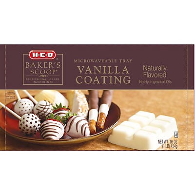 slide 1 of 1, H-E-B Bakers Scoop Vanilla Coating, 16 oz