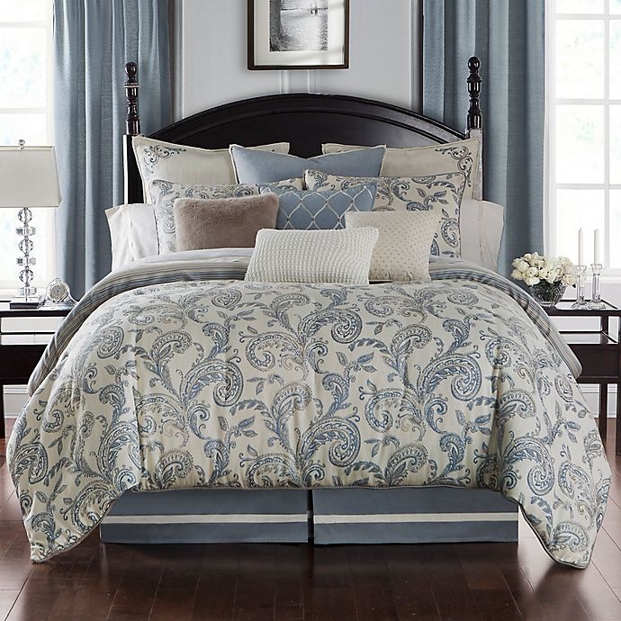 slide 1 of 2, Waterford Florence Reversible King Duvet Cover Set - Chambray, 1 ct