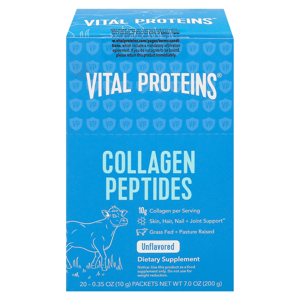 slide 1 of 1, Vital Proteins Unflavored Collagen Peptides 20 - 0.35 oz Packets, 20 ct