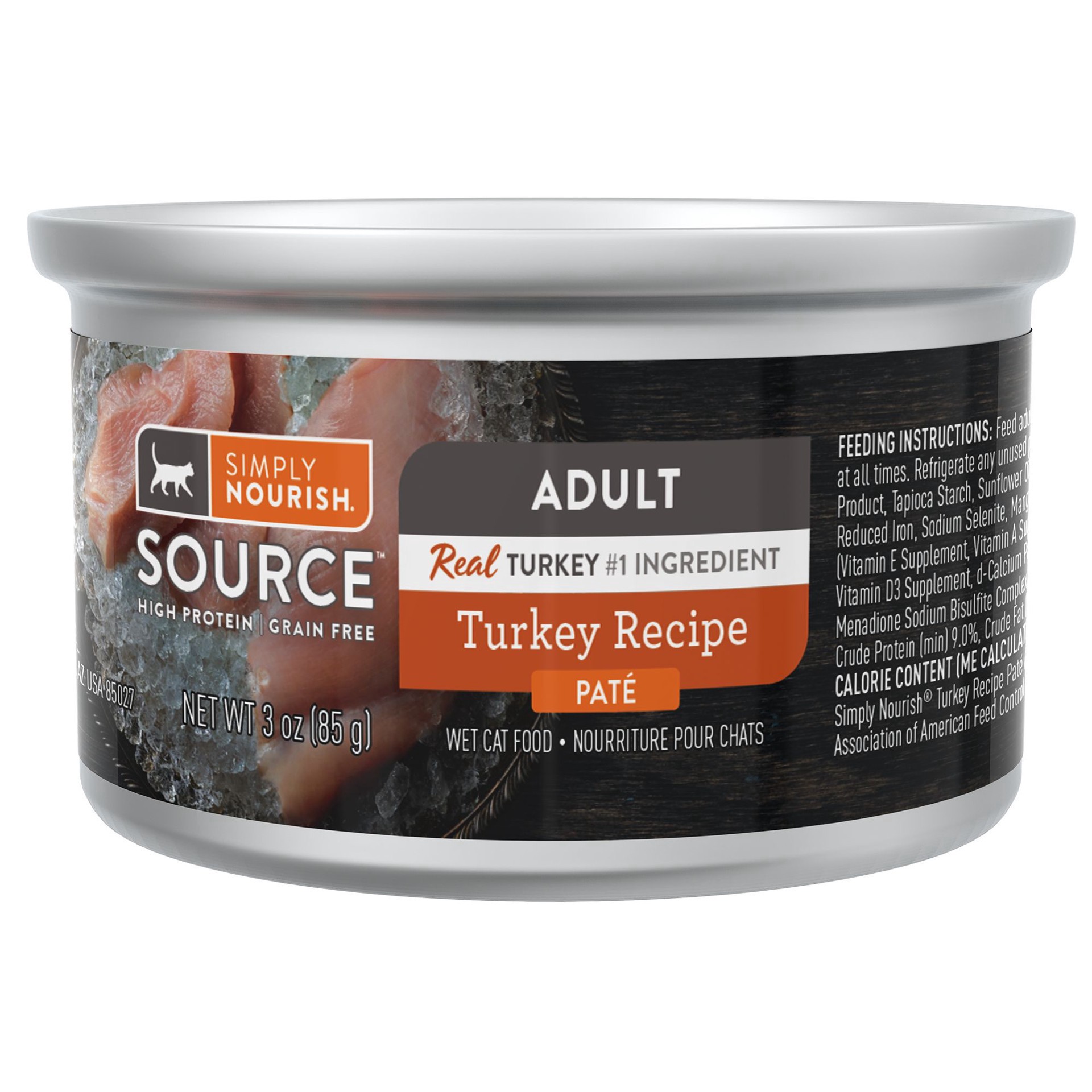 Simply Nourish Source Natural Adult Cat Food - Grain Free, Pate, 3 oz 3 ...