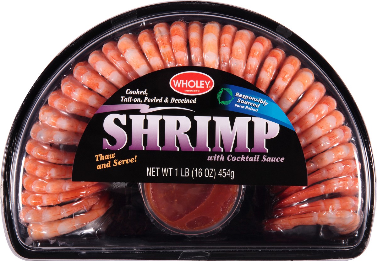 slide 1 of 1, Wholey Shrimp Ring Half W/Sauce, 1 ct