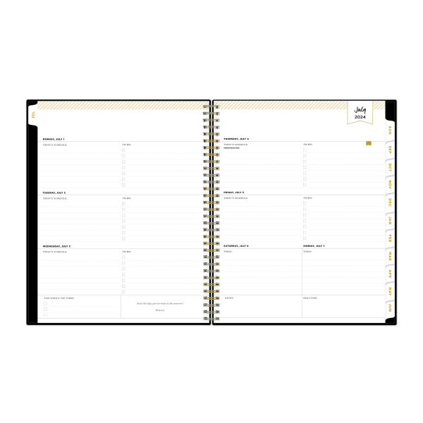 slide 5 of 6, 2024-2025 Day Designer Weekly/Monthly Planning Calendar, 8-1/2"" X 11"", Black, July To June, 144863, 1 ct