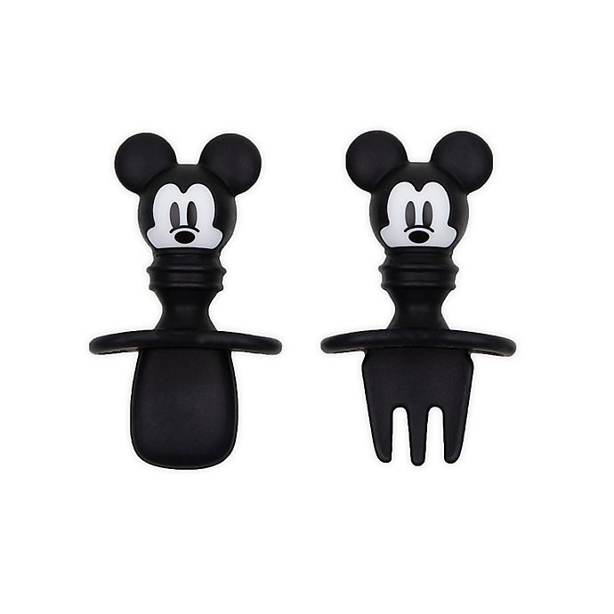 slide 1 of 1, Bumkins Disney Mickey Mouse Silicone Toddler Chewtensils - Black, 1 ct