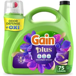 Gain Liquid Laundry Detergent, Moonlight Breeze Scent, 75 Loads, 99 fl oz