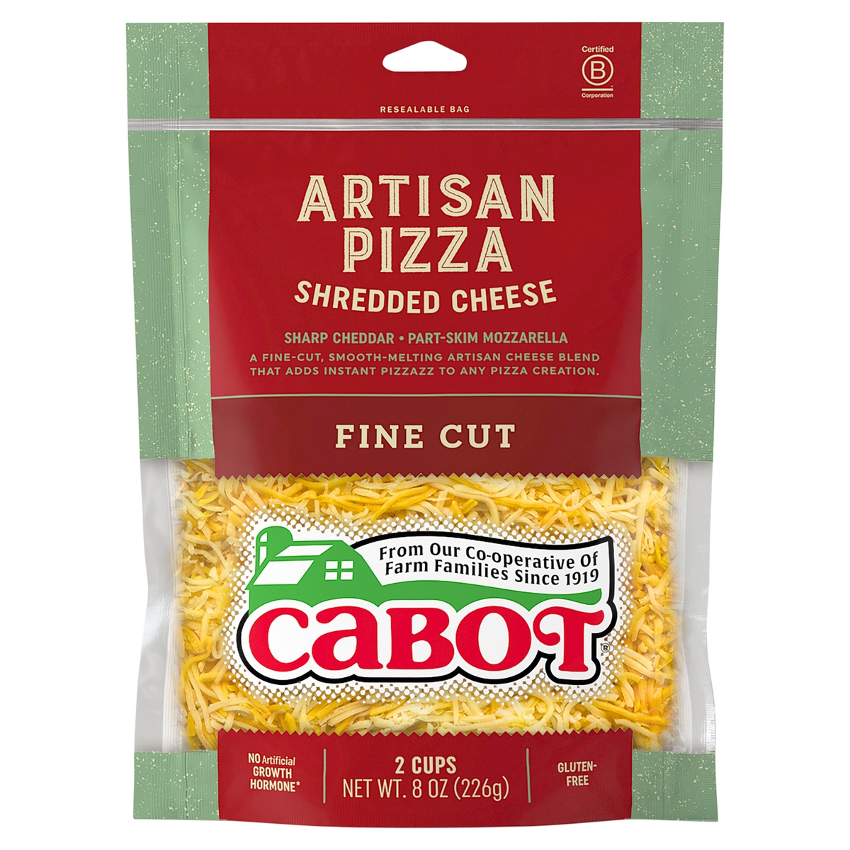 slide 1 of 1, Cabot Fine Cut Artisan Pizza Shredded Cheese 8 oz, 8 oz