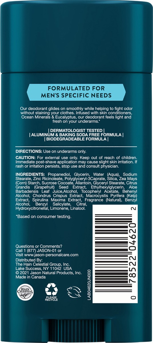 slide 3 of 3, Jason Men's Ocean Minerals + Eucalyptus Deodorant 2.5 oz, 2.5 oz