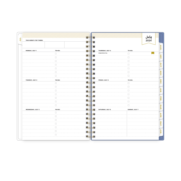 slide 3 of 6, 2024-2025 Day Designer Weekly/Monthly Planning Calendar, 5"" X 8"", Blurred Spring Frosted, July To June, 144881, 1 ct