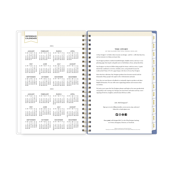 slide 6 of 6, 2024-2025 Day Designer Weekly/Monthly Planning Calendar, 5"" X 8"", Blurred Spring Frosted, July To June, 144881, 1 ct