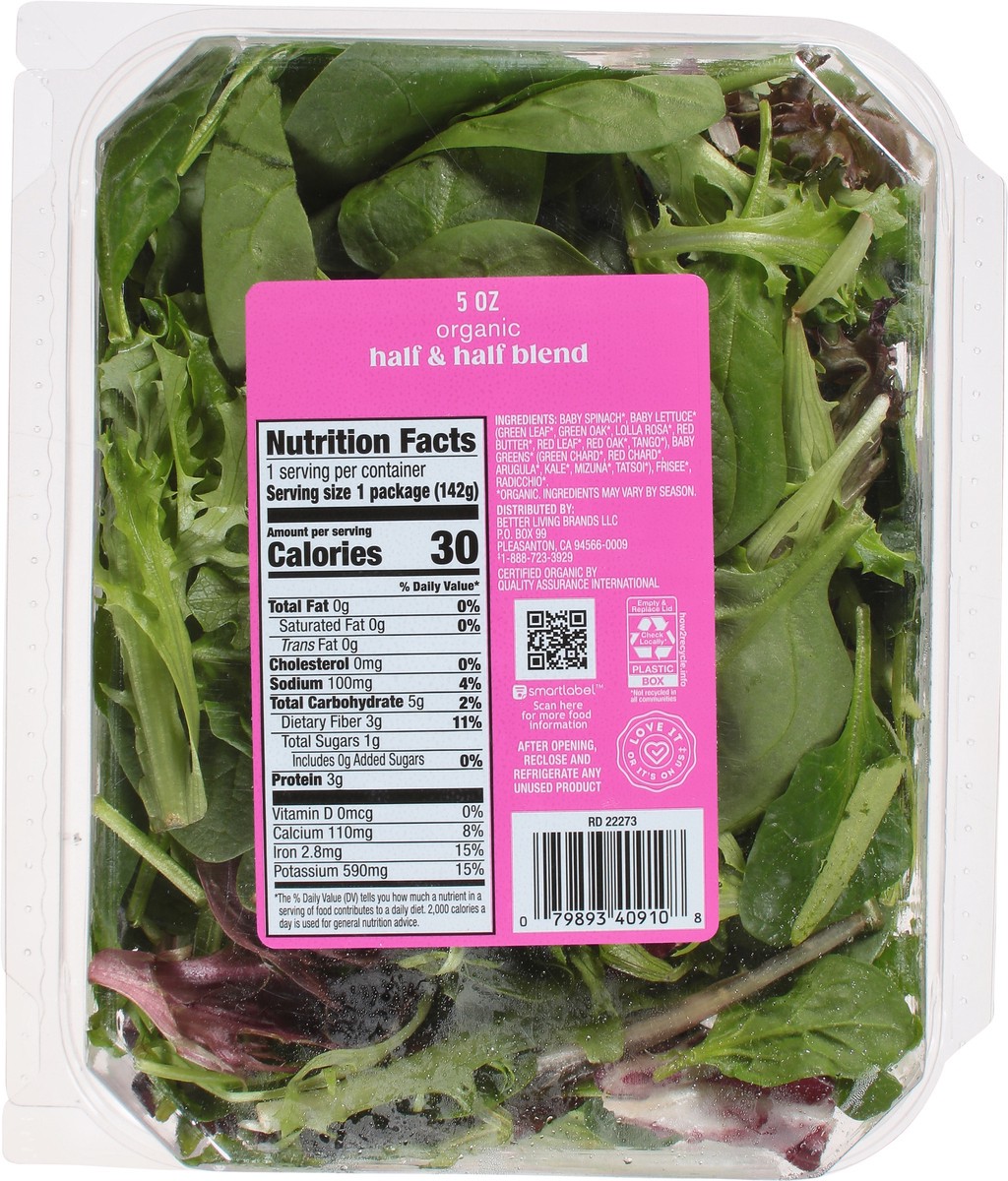 slide 5 of 9, O Organics Half & Half Salad Blend, 