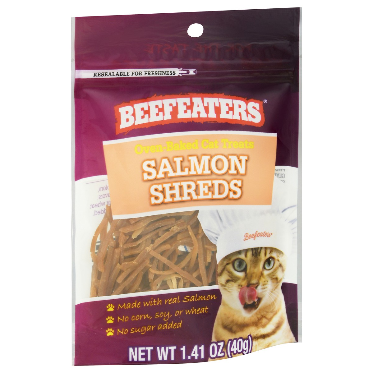 slide 3 of 11, Beefeaters Oven-Baked Salmon Shreds Cat Treats 1.41 oz, 1.4 oz